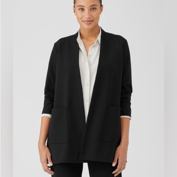 Eileen Fisher Ponte Knit Longline Tencel Blazer XS Capsule Washable Lagenlook - Picture 8 of 16